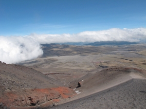 View back while approaching Cotopaxi 