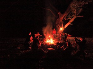 Night by the campfire